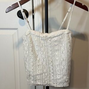 Hollister White Lace Camisole Top